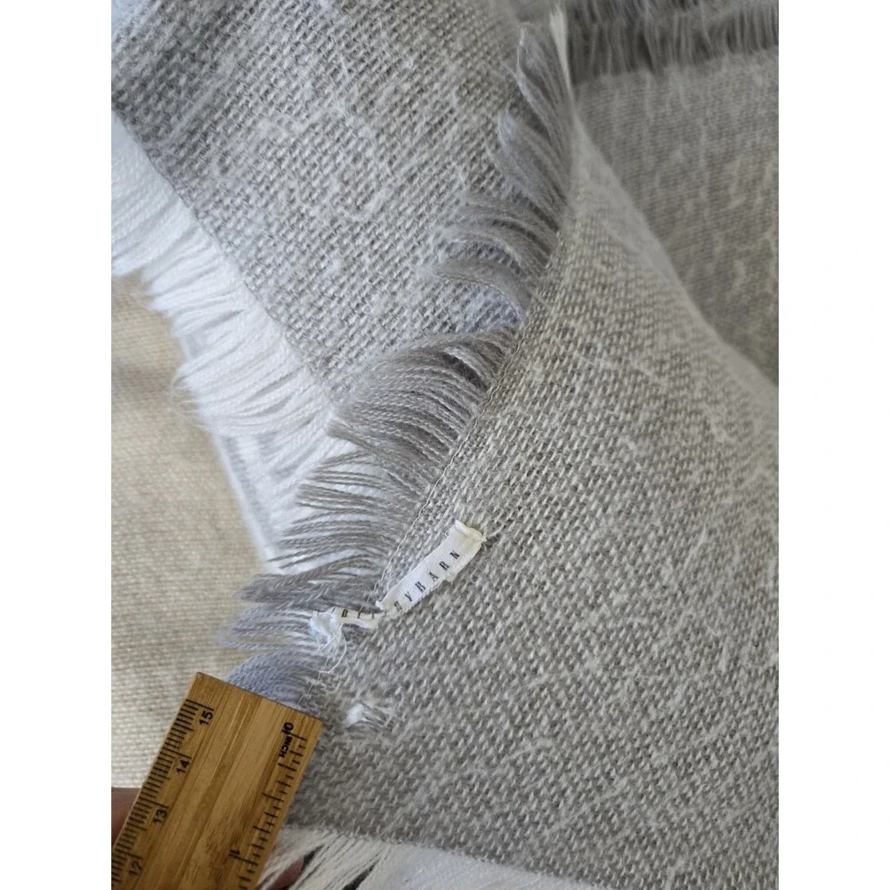 Lot Of 3 Pottery Barn Modern Fringe Farmhouse Striped Throw Blankets 50